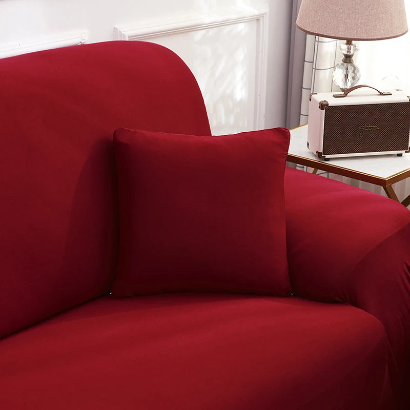 Solid Color Milk Silk Elastic Sofa Cover - All-Season Dustproof