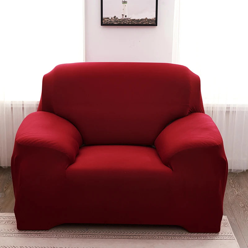 Solid Color Milk Silk Elastic Sofa Cover - All-Season Dustproof