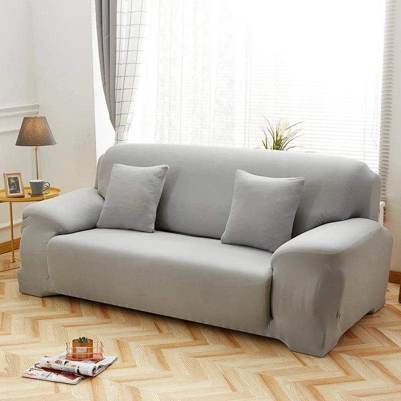 Solid Color Milk Silk Elastic Sofa Cover - All-Season Dustproof