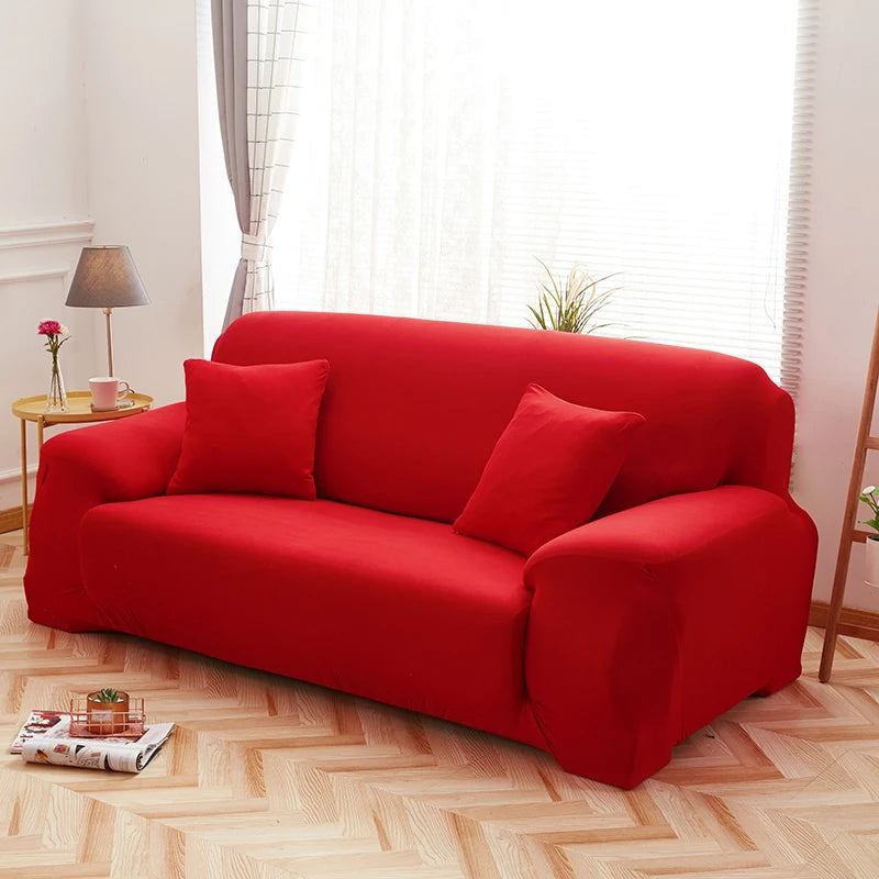 Solid Color Milk Silk Elastic Sofa Cover - All-Season Dustproof