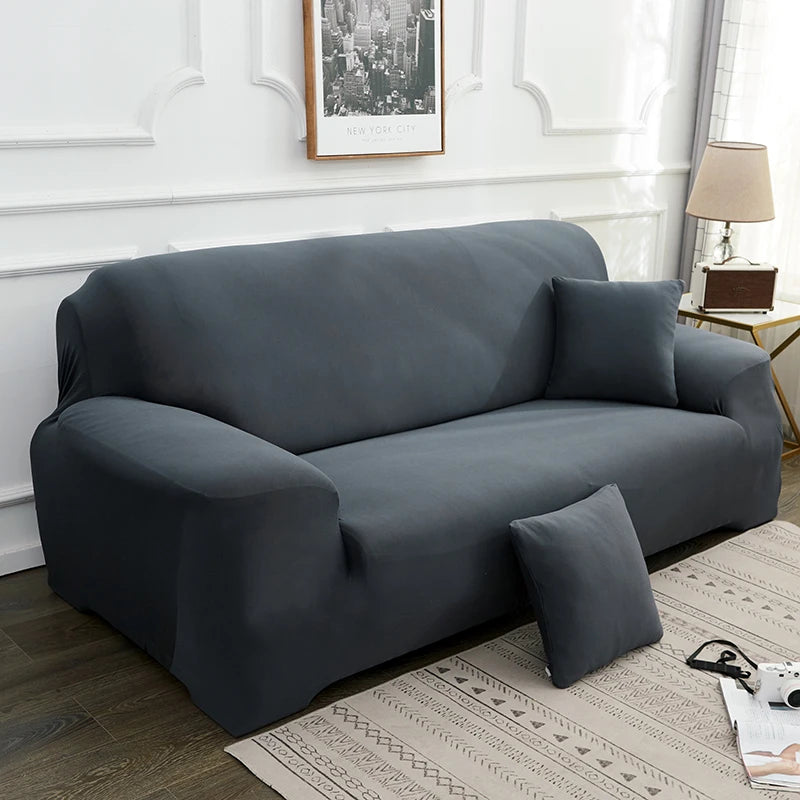 Solid Color Milk Silk Elastic Sofa Cover - All-Season Dustproof