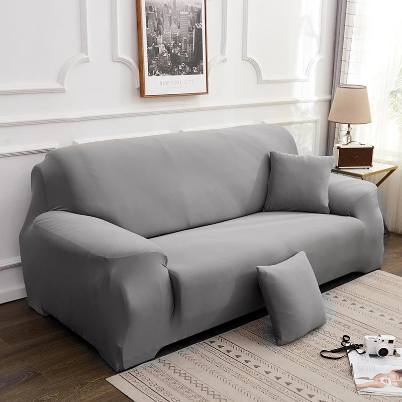 Solid Color Milk Silk Elastic Sofa Cover - All-Season Dustproof