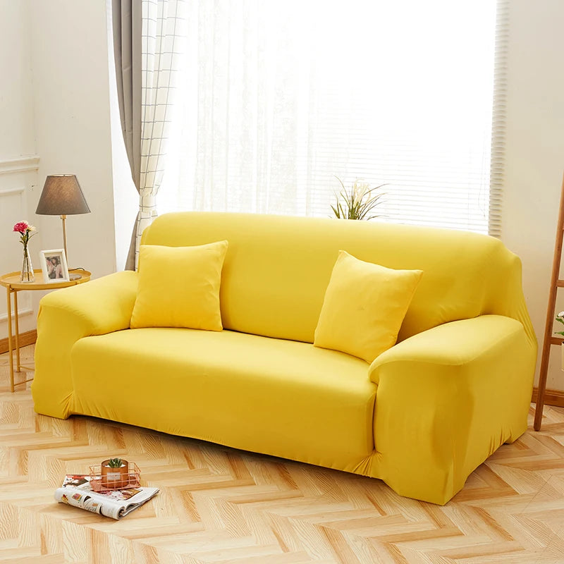 Solid Color Milk Silk Elastic Sofa Cover - All-Season Dustproof