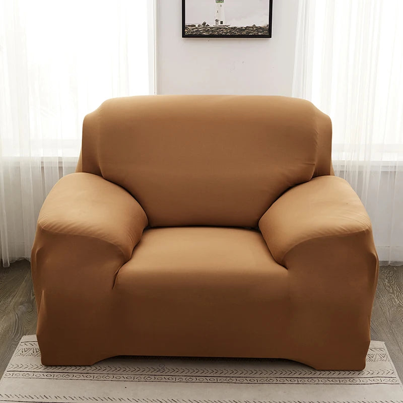 Solid Color Milk Silk Elastic Sofa Cover - All-Season Dustproof