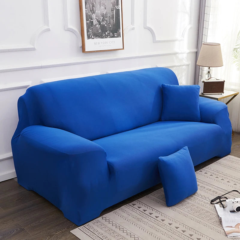 Solid Color Milk Silk Elastic Sofa Cover - All-Season Dustproof