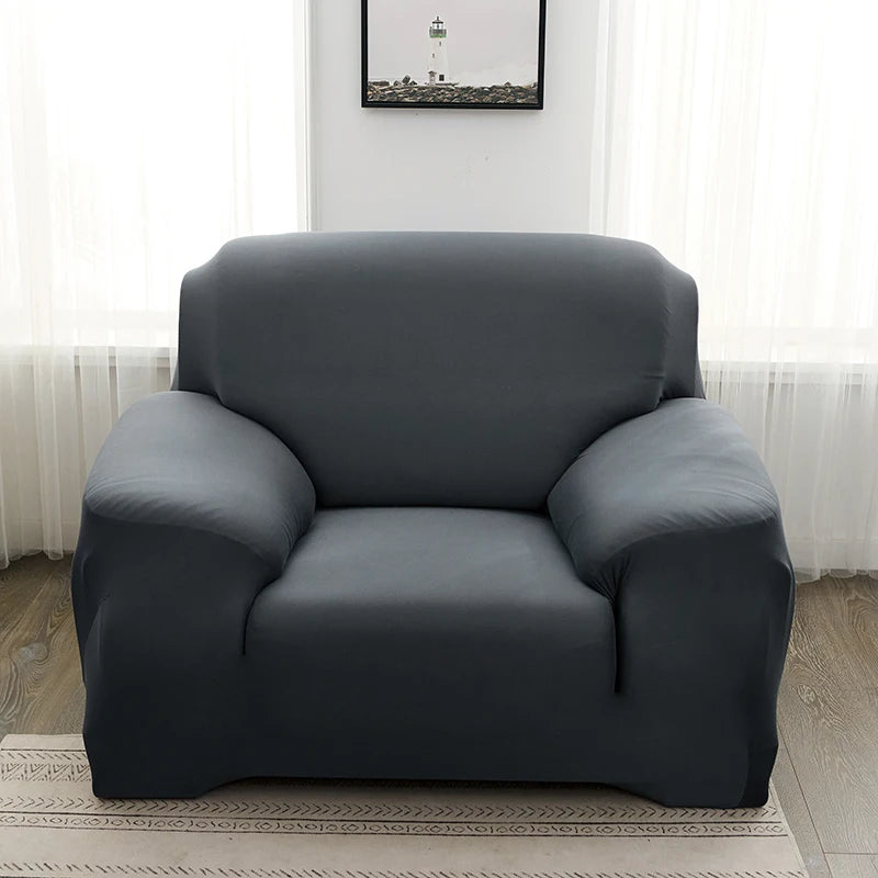 Solid Color Milk Silk Elastic Sofa Cover - All-Season Dustproof