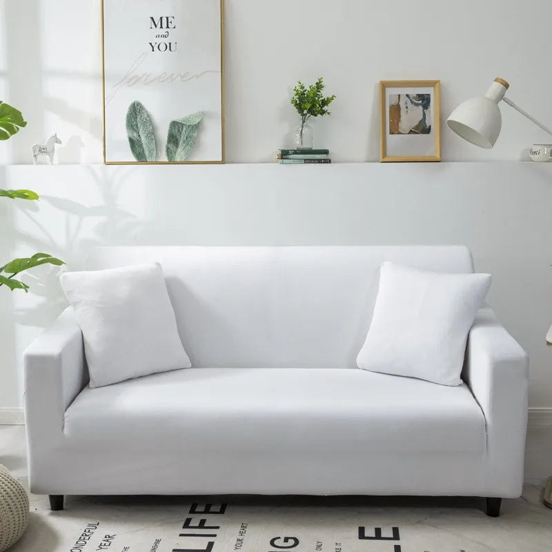 Solid Color Milk Silk Elastic Sofa Cover - All-Season Dustproof