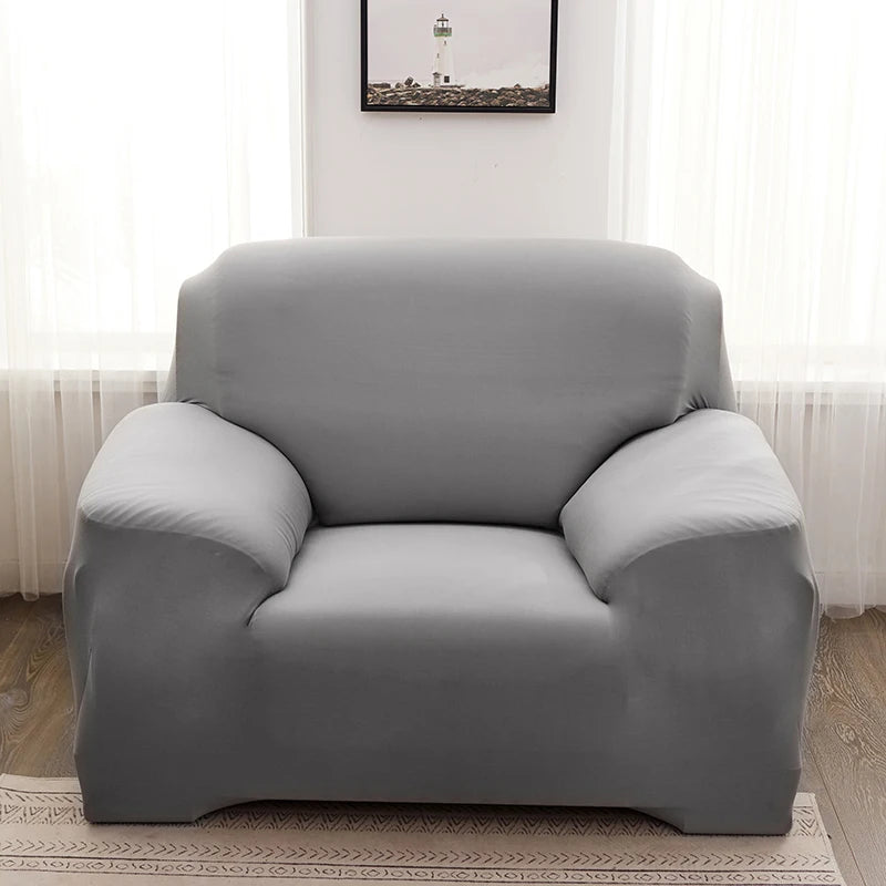 Solid Color Milk Silk Elastic Sofa Cover - All-Season Dustproof