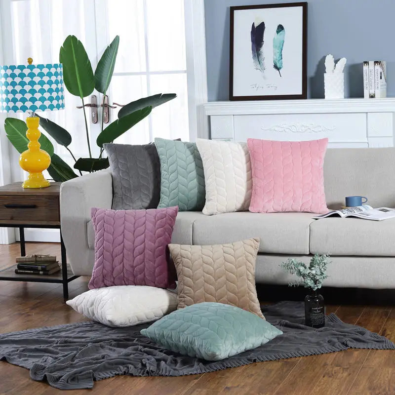 Thick plush edging sofa cover solid color non-slip filling cushion backrest towel furniture protection cover for living room