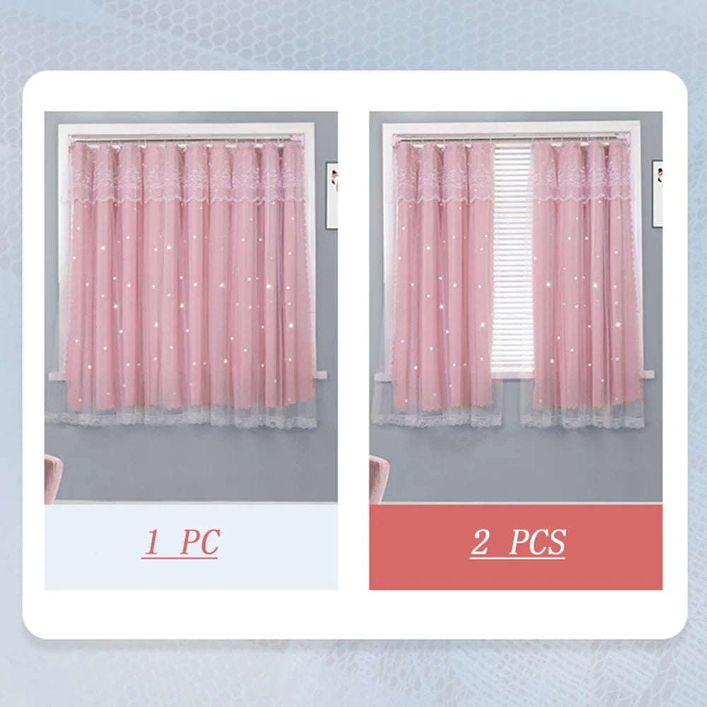 Star Blackout Curtains with Gauze