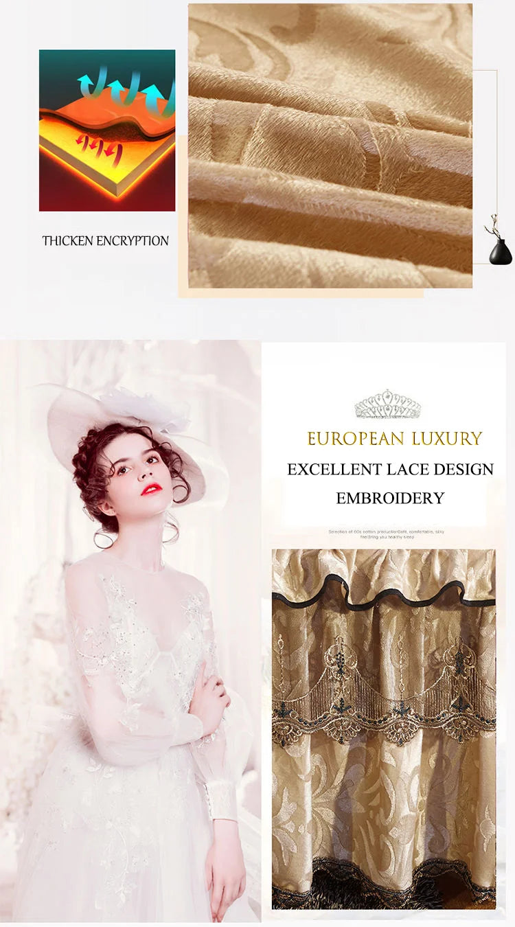 3-Piece Luxury Lace Bedspread with Thicken Bed Skirt