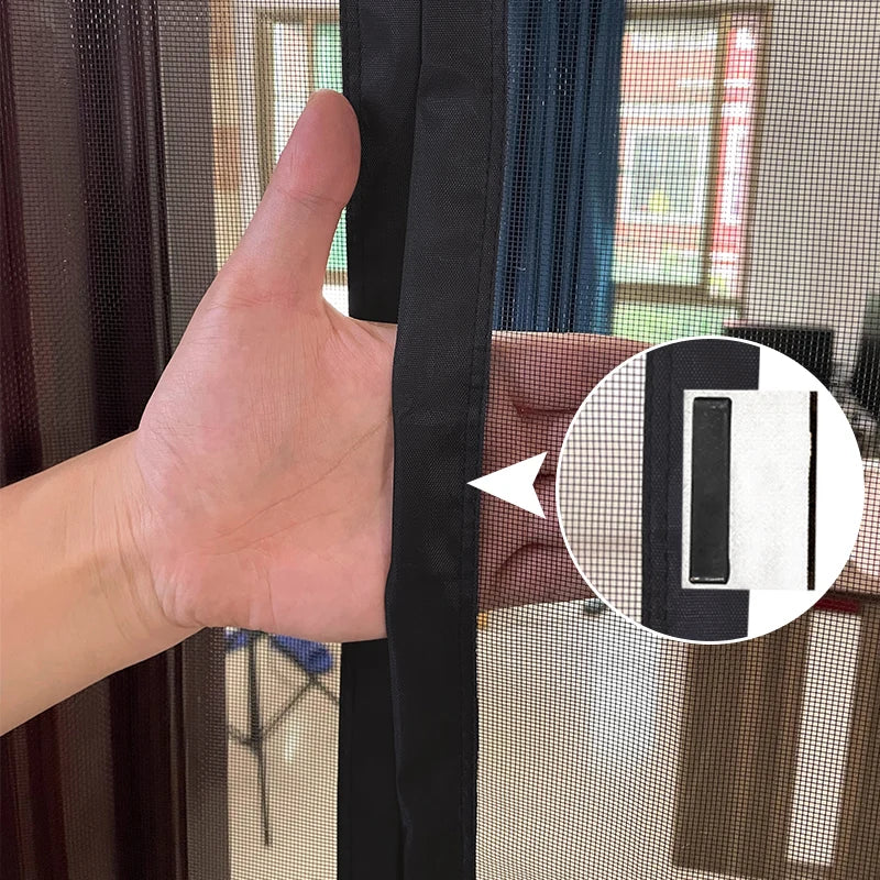 Magnetic Mosquito Net Door Screen Black Custom Size Summer Anti insect Mesh Automatic Closing Curtain Applicable to indoor doors