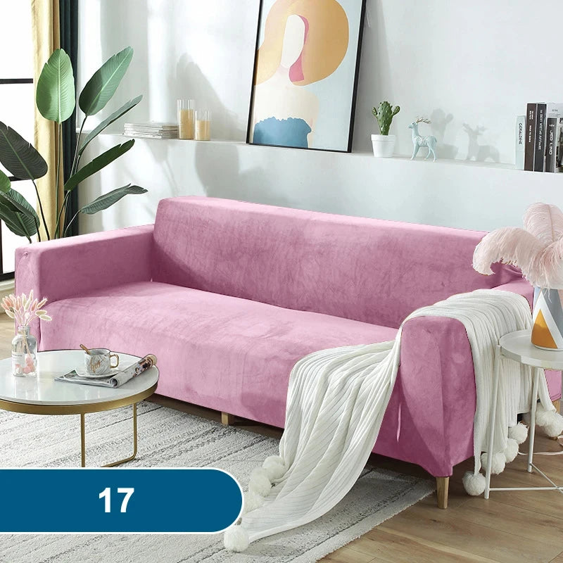 Soft & Thick Velvet Sofa Cover with Armrest for L-Shaped Sofas