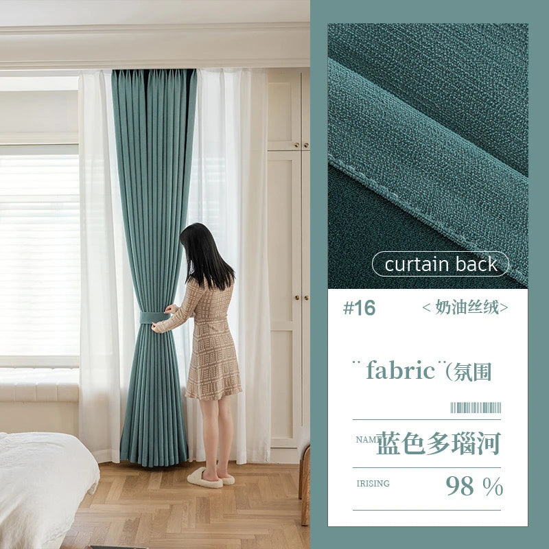 Custom Size Super Soft Chenille High Blackout Curtains for Bedroom Living Room Romantic Colors Three-dimensional Texture
