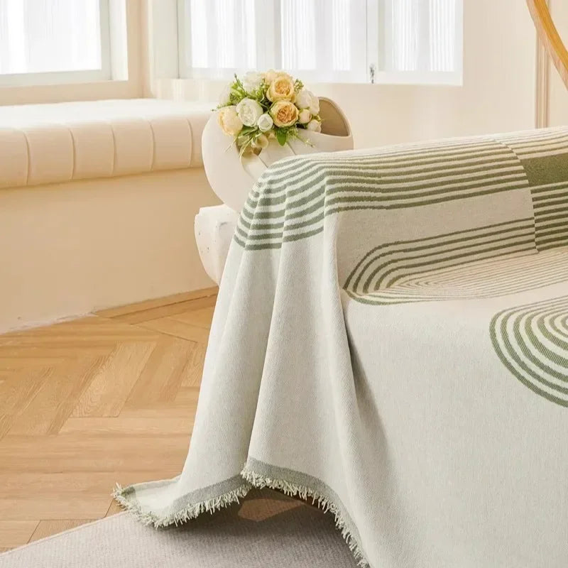 Nordic Tassel Throw Blanket Single Full Four Season Cotton Sofa Cover Dust Anti-cat Scratch Protection Cover Sofa Blanket Carpet