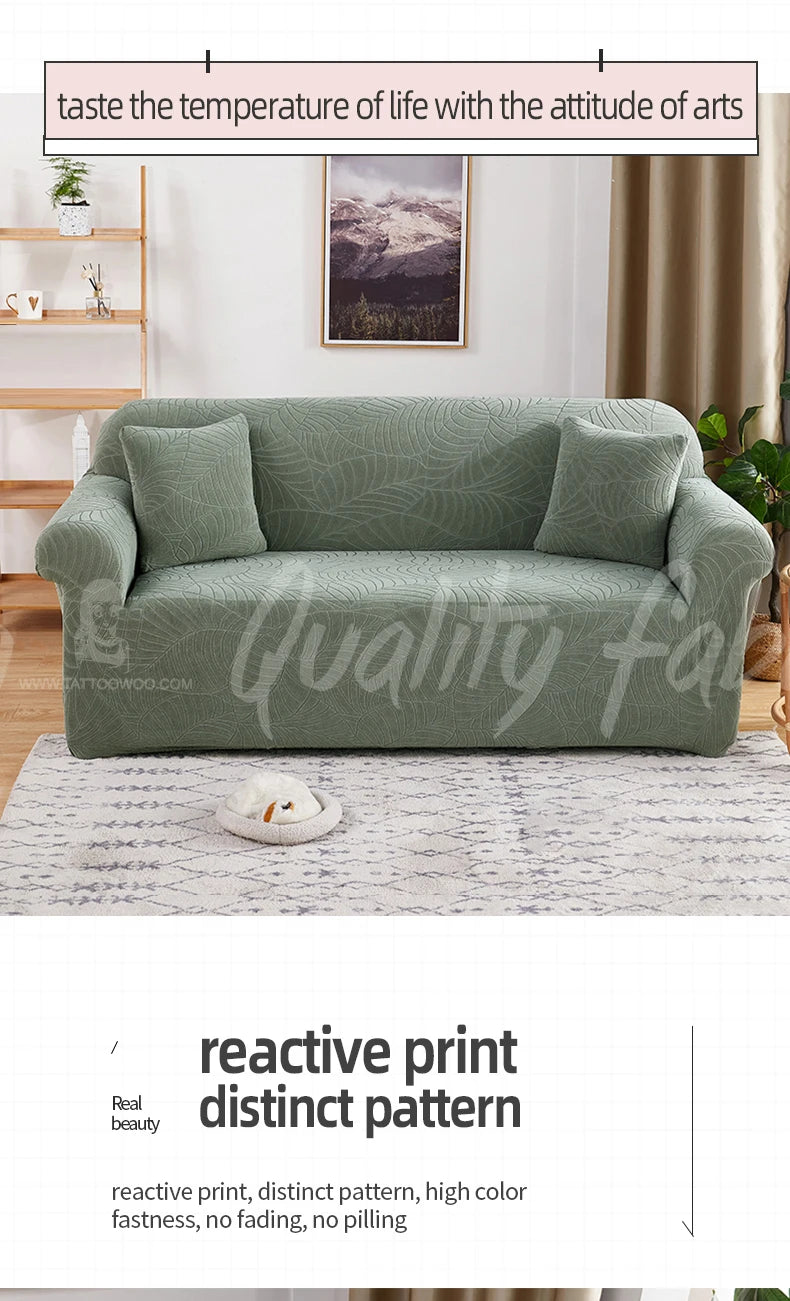 Thick Elastic Jacquard Sofa Cover for 1-4 Seater & L-Shaped Sofas