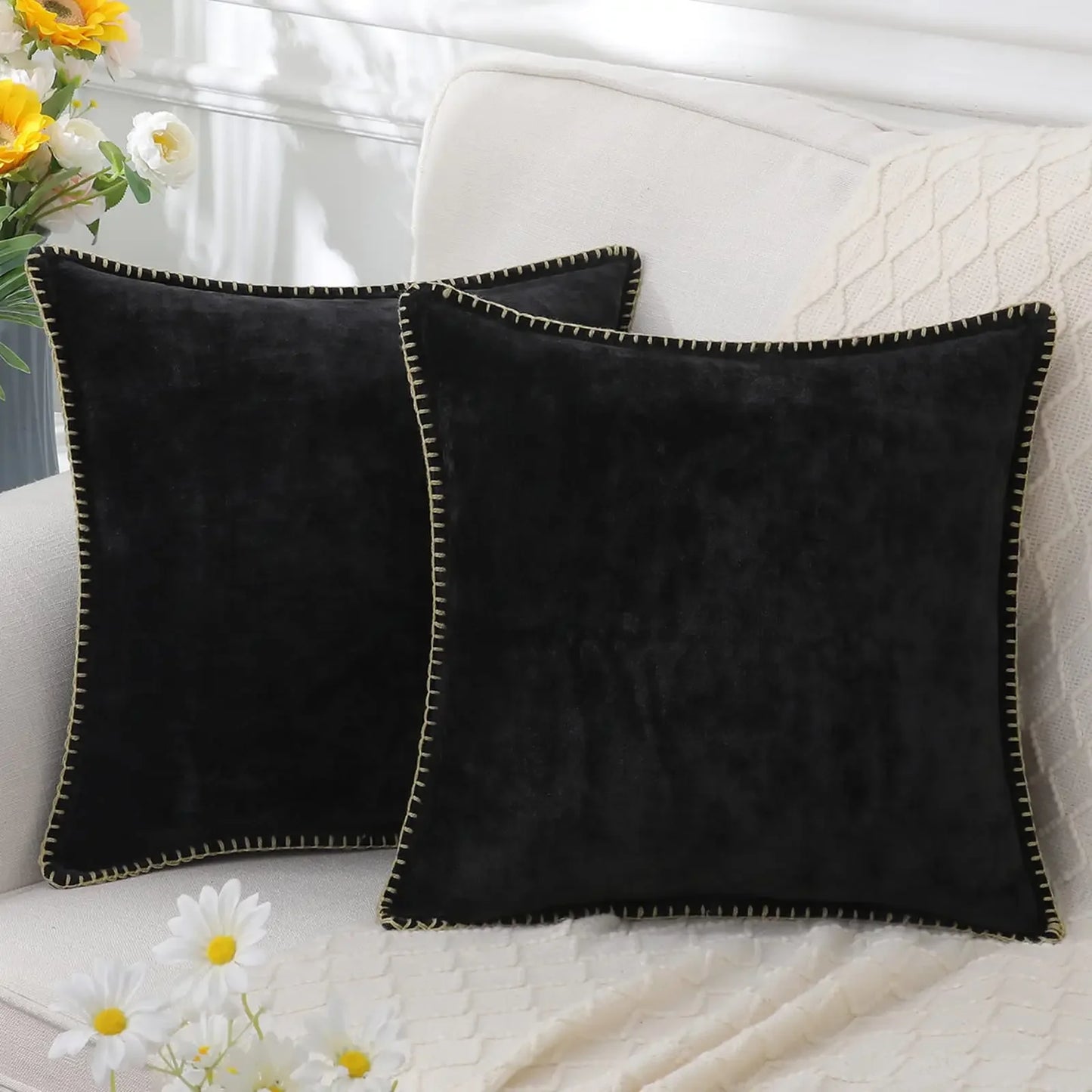 Blue Chenille Cushion Cover 45x45 Pillow Cover 30x50cm Sofa Decorative Throw Pillow Case Soft Luxury For Living Room Sofa Decor