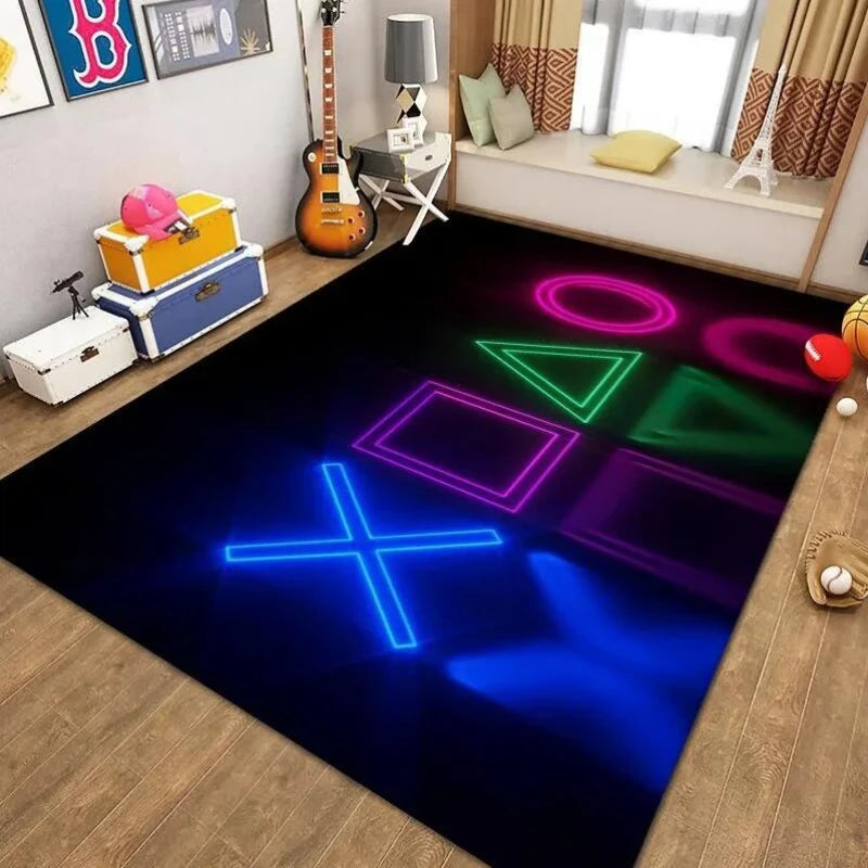 Modern Colorful Gaming Themed Floor Rug