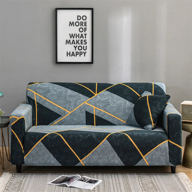 Floral Printed Stretch Sofa Cover with Elastic Band