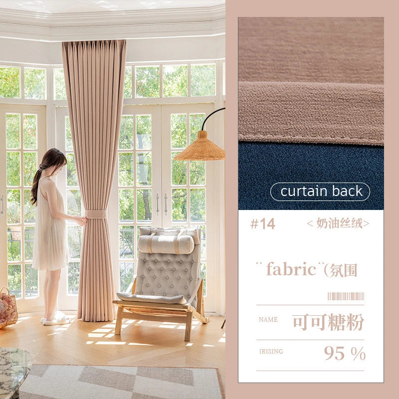 Custom Size Super Soft Chenille High Blackout Curtains for Bedroom Living Room Romantic Colors Three-dimensional Texture