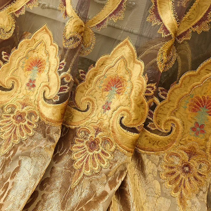 Royal aristocratic high-end custom embroidery curtains for Living Room European luxury villa curtains for Bedroom/Kitchen