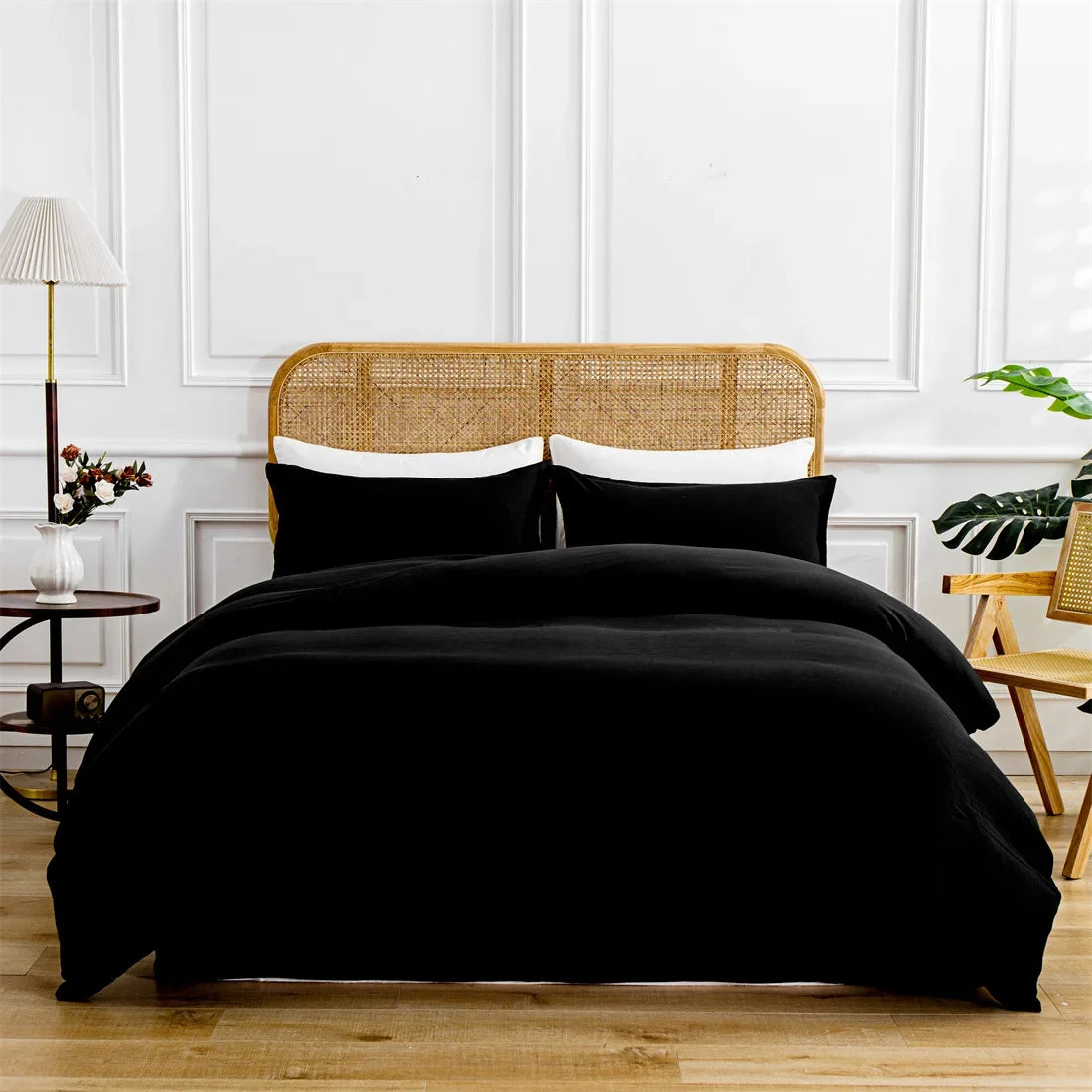 Nordic 3/4Pcs Solid Solor Bedding Set Home Duvet Cover Sheet Quilt Cover AB side Bedroom Decor Queen King Size 150x200 220x240