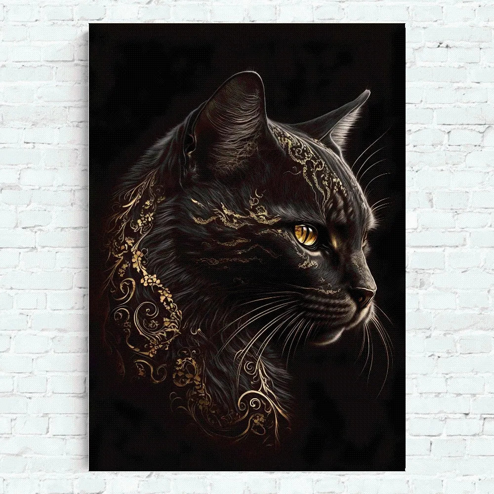 Black And Gold Animals Poster Home Office Wall Bedroom Living Room Kitchen Decoration Painting