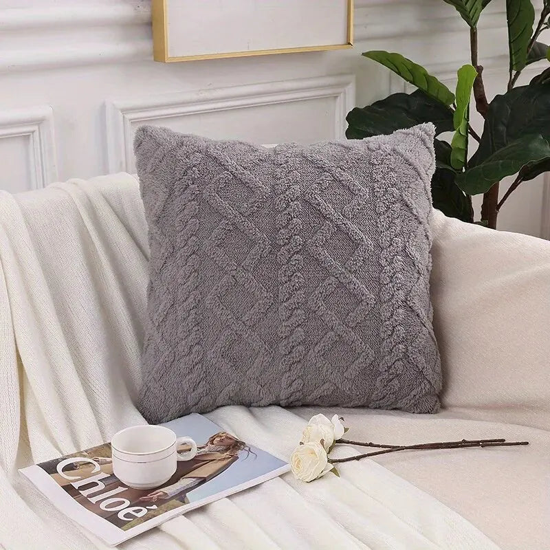 1pc Chenille Jacquard Geometric PatternThrow Pillow Cover, SquareThrow Pillow Case, Decorative Pillow Cover For Home Office Sofa