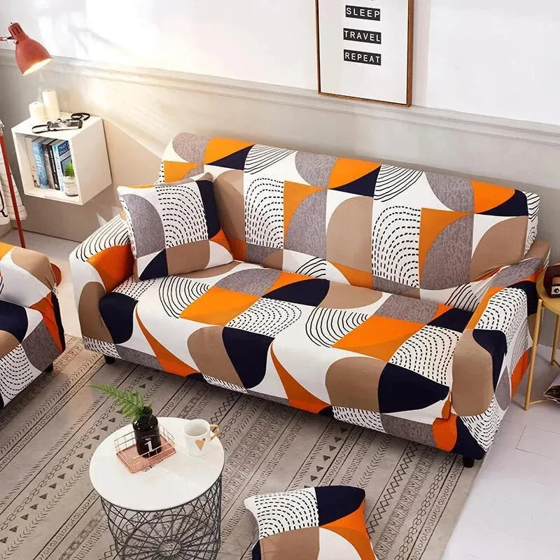Multi-Person Elastic Sofa Cover Set with Pillowcases & Anti-Slip Design