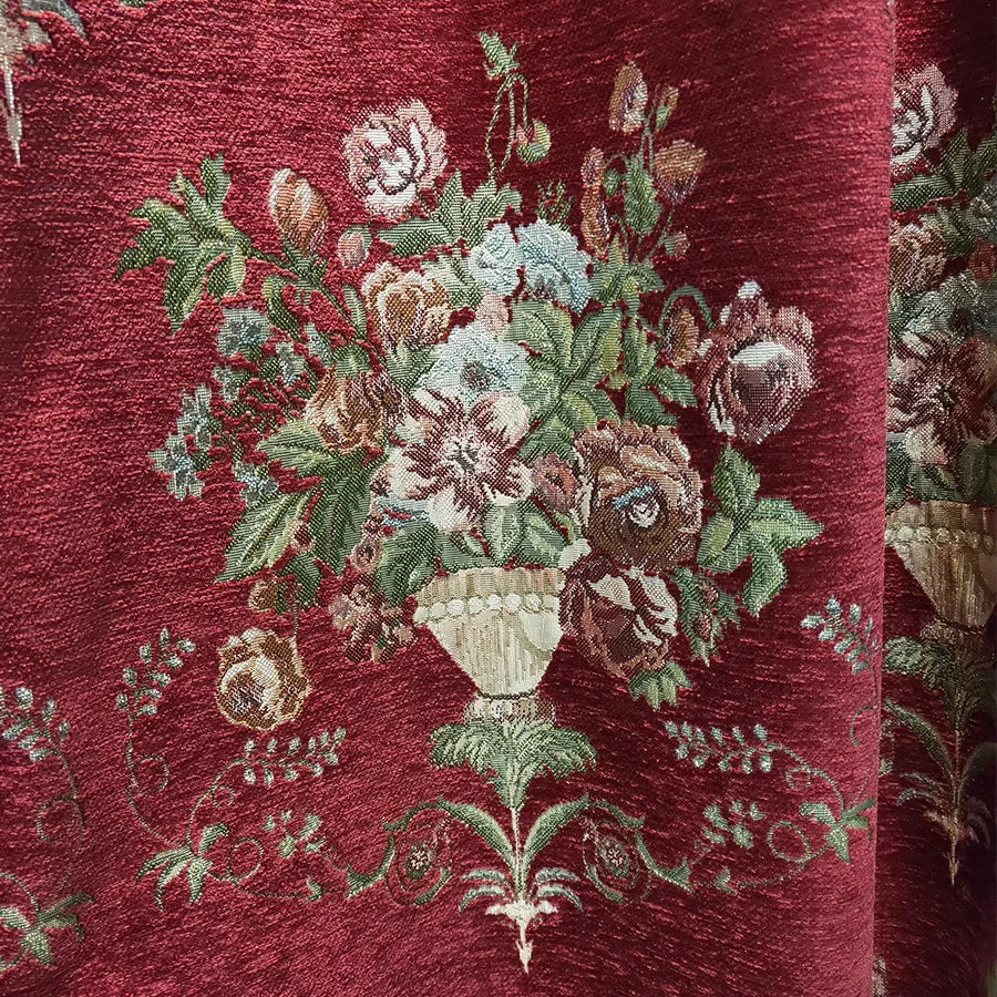 European top luxury red jacquard blackout curtains for living room high-quality decorative villa curtains for bedroom apartments