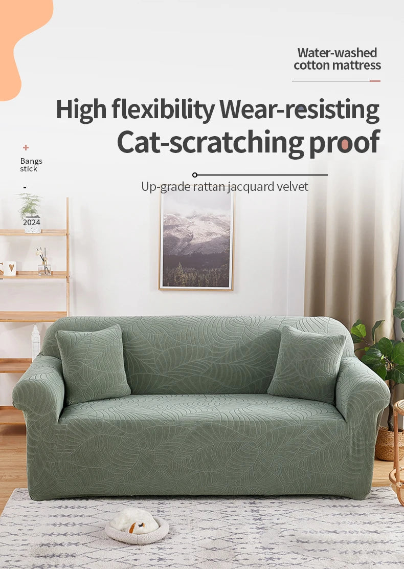 Thick Elastic Jacquard Sofa Cover for 1-4 Seater & L-Shaped Sofas