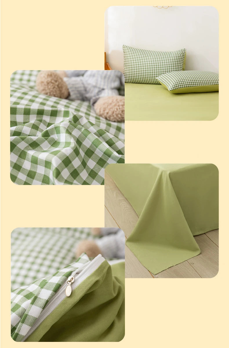 Kawaii Bear & Dinosaur Printed Bedding Set