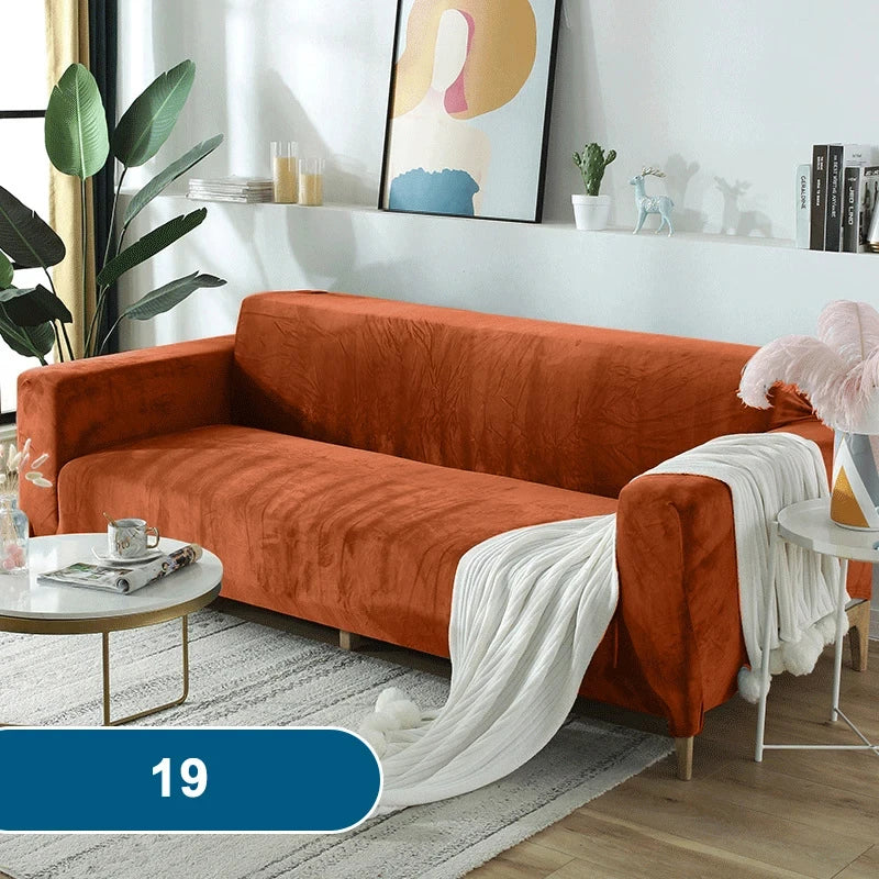 Soft & Thick Velvet Sofa Cover with Armrest for L-Shaped Sofas