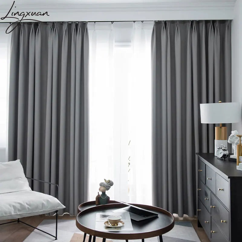 Modern Blackout Curtains For Living Room Window Thick Curtain For Bedroom Cloth Fabric Ready Made Drapes Blinds High Shading 95%