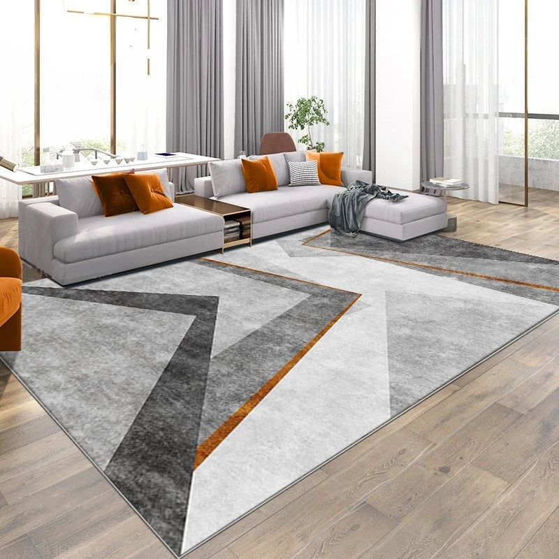 Nordic Marble Geometry Carpets for Living Room Light luxury Large area Home Decor rugs Bedroom Non-slip soft Floor Mats Washable