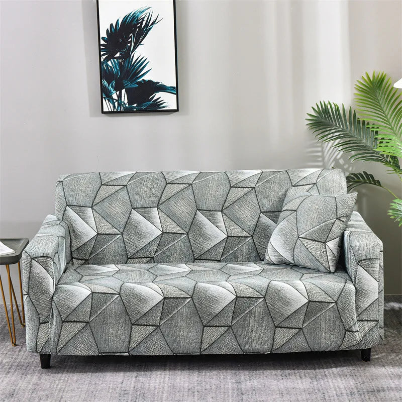 Floral Printed Stretch Sofa Cover with Elastic Band