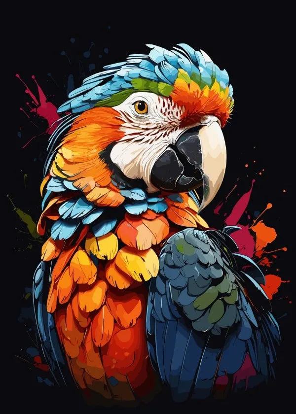 Crane Bird Owl Parrot Eagle Toucan Flamingo Animal Splatter Poster Print Canvas Painting for Living Room Home Decor Cuadros