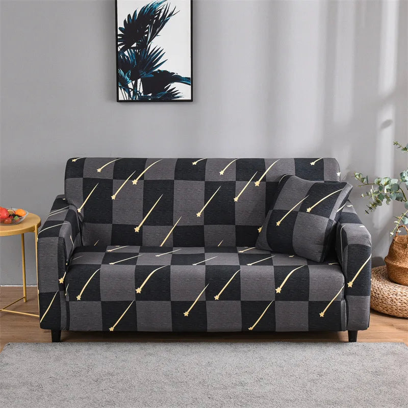 Floral Printed Stretch Sofa Cover with Elastic Band
