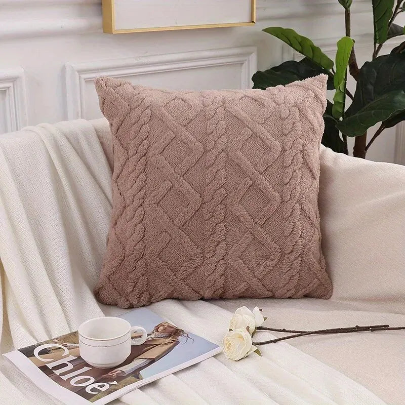 1pc Chenille Jacquard Geometric PatternThrow Pillow Cover, SquareThrow Pillow Case, Decorative Pillow Cover For Home Office Sofa
