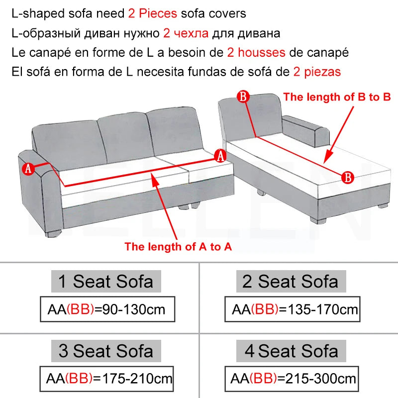Soft & Thick Velvet Sofa Cover with Armrest for L-Shaped Sofas