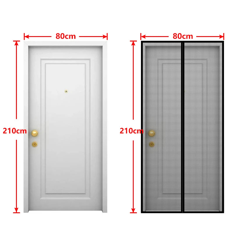 Magnetic Mosquito Net Door Screen Black Custom Size Summer Anti insect Mesh Automatic Closing Curtain Applicable to indoor doors
