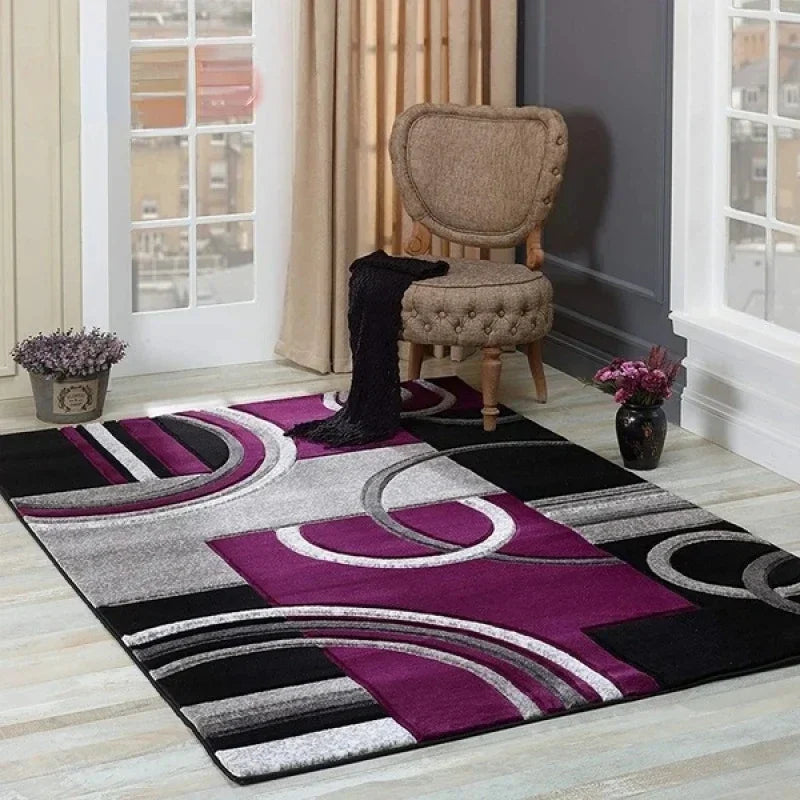 VIKAMA Scandinavian Geometric Modern Crystal Pile Sofa Bathroom Bedside Back Dirty Resistant Anti-Slip Machine Washable Rugs