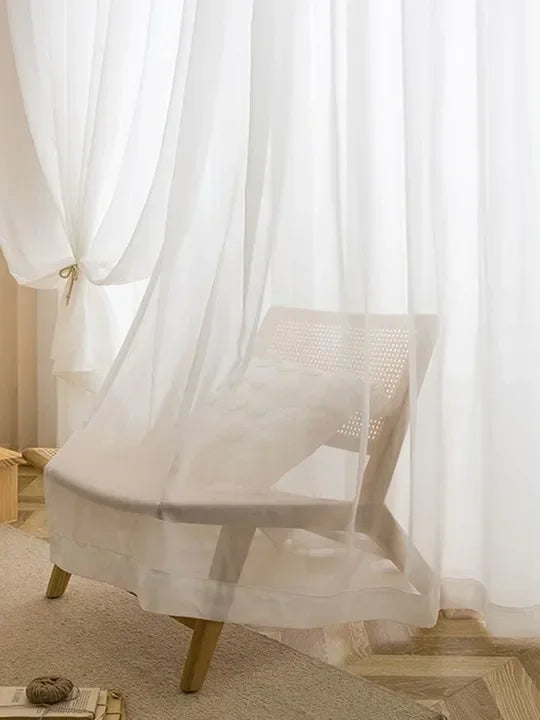 Custom Beige Chenille Luxury Curtains