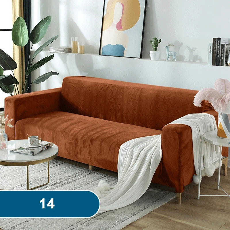 Soft & Thick Velvet Sofa Cover with Armrest for L-Shaped Sofas