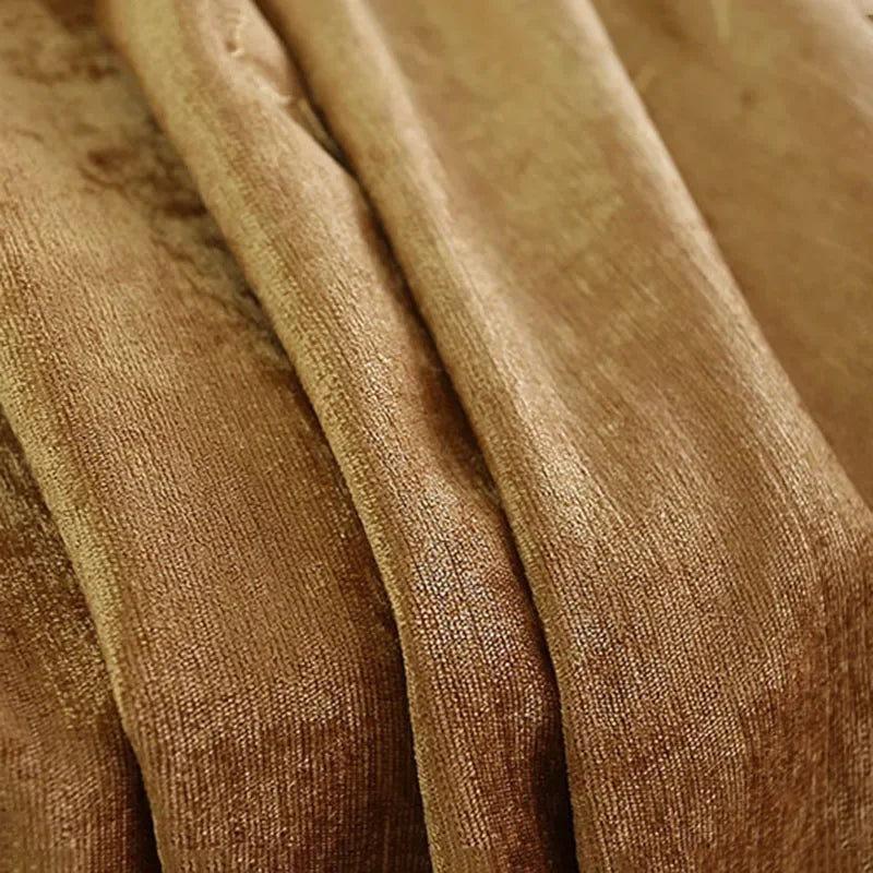 European Brown Chenille Blackout Curtain for Living Room Villa Luxury Flower Embroidery Drapes Room Darkening Thermal Insulated