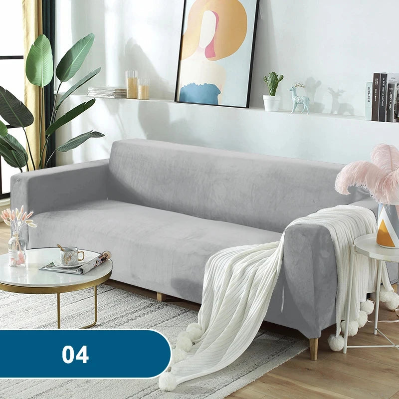 Soft & Thick Velvet Sofa Cover with Armrest for L-Shaped Sofas