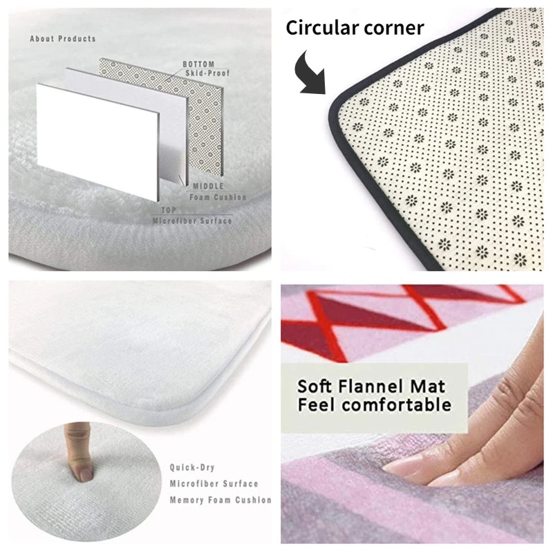 Modern Golden Geometric Non-slip Area Rug