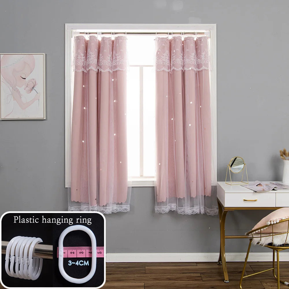 Star Blackout Curtains with Gauze