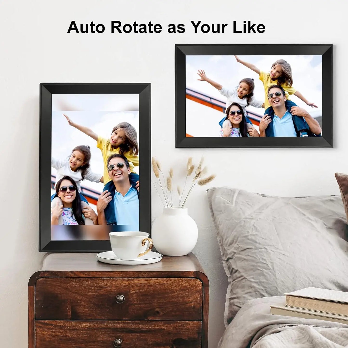 64GB FRAMEO Digital Photo Frame15.6-Inch WiFi Digital Picture Frame with 1920x1080 IPS FHD Touch Screen Easy Share Photos Videos