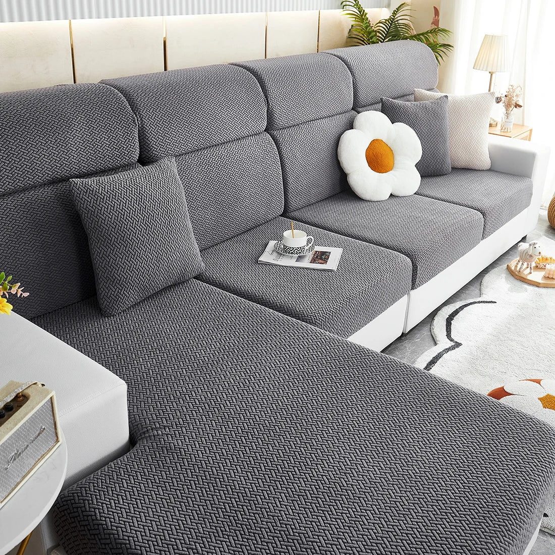 Jacquard Elastic Sofa Slipcover for Sofa